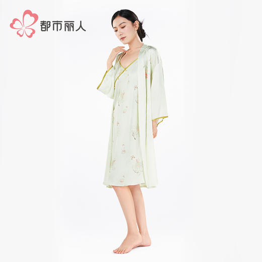 都市丽人女士丝质两件套薄冰雪丝提花生活家居两件套LHH4A1 商品图3