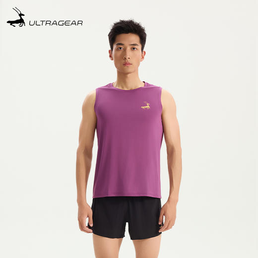 优极UG 棉途·男款爽滑速干无袖跑步T恤 商品图0