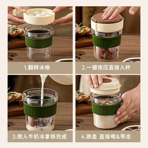 摩登主妇咖啡杯设计感杯子Tritan水杯自带冰格随手杯高级感拿铁杯 商品图3