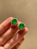 老坑玻璃种艳绿蛋面耳钉。95999【5180203】 商品缩略图1