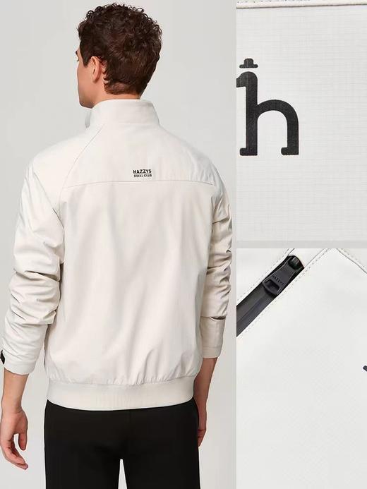 Hazzys哈吉斯新品男装纯色夹克挺括外套休闲时尚运动长袖上衣 运动内立领夹克 商品图5