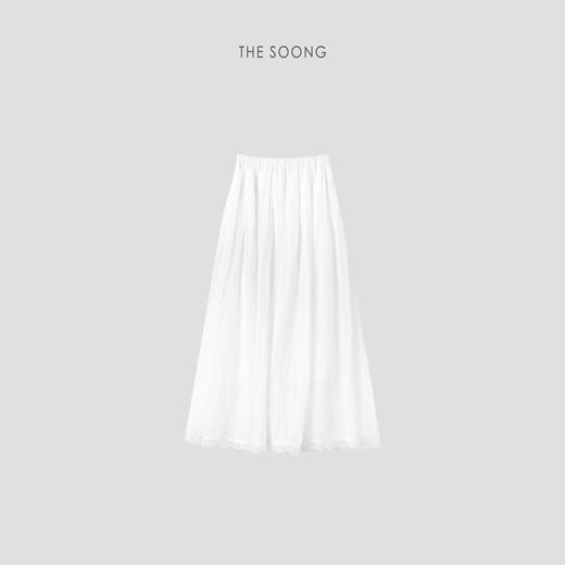 THESOONG"线条美人"100%苎麻轻盈梭织蕾丝边半身裙HWQZ6780 商品图4