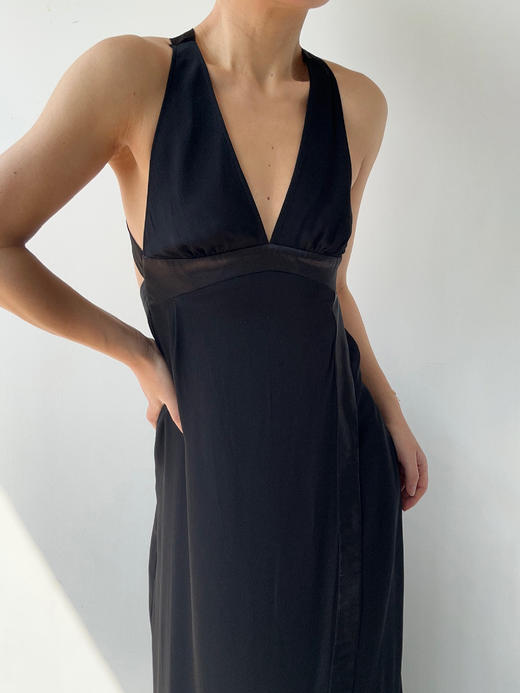CG｜Caroline Dress 深V弹力真丝露背连衣裙［ 黑 ] 商品图8