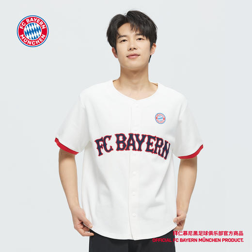 【官方正版】拜仁慕尼黑足球俱乐部丨春夏复古宽松男字母短袖开衫外套 商品图3