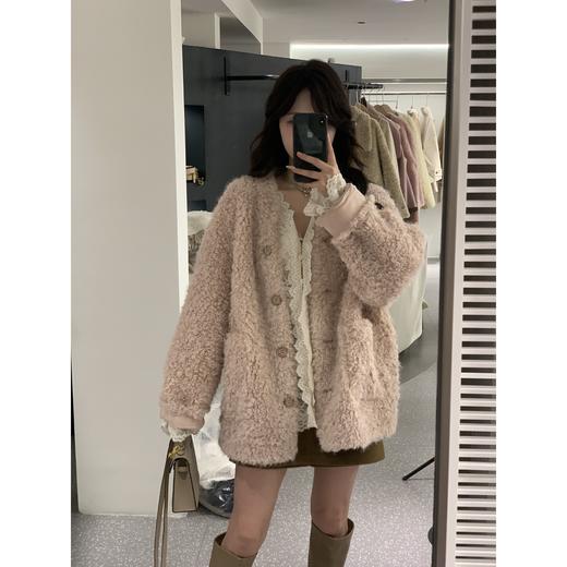 现货【温柔日落】设计师高定加厚精致保暖温柔风皮毛一体毛毛外套 商品图2