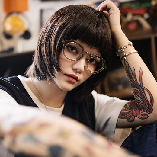 马登美式复古经典CrownPanto眼镜日式圆粗框皇冠板材平镜镜架女 商品图3