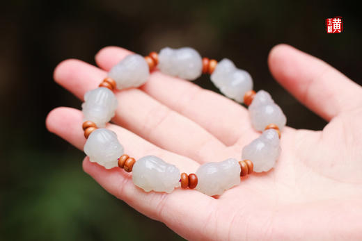 和田烟青玉【招财貔貅】手串 商品图4