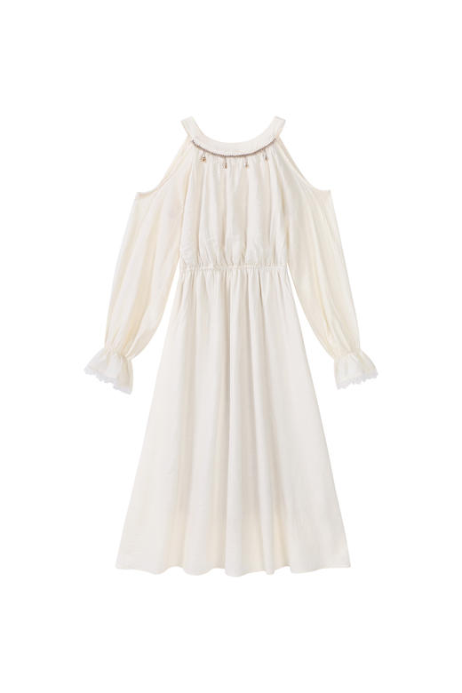 鹿向南「午后漫游」法式露肩连衣裙女2025年春夏新款气质显瘦长裙 商品图2