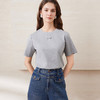 EITIE爱特爱简约圆领正肩直筒显瘦蝴蝶绣花休闲T恤短袖2025夏新款B2502604 商品缩略图6