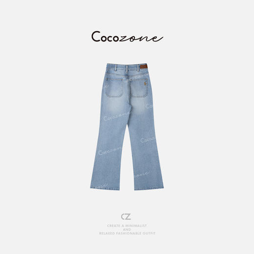 COCO ZONE 刘一一 2025复古水洗休闲微喇牛仔裤CD1A0595 商品图1