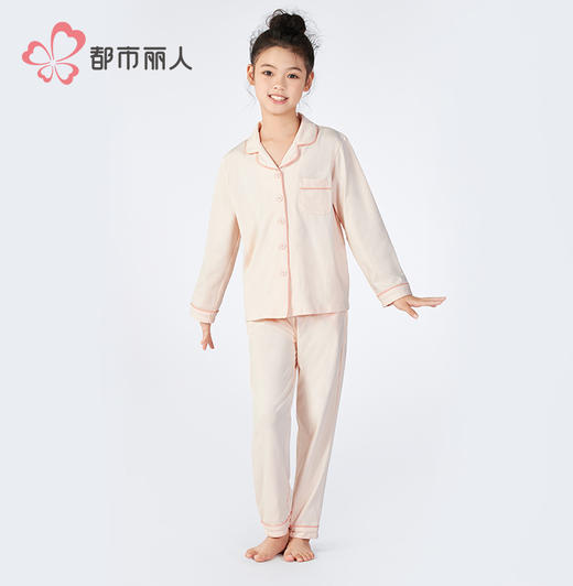 都市丽人童装正价棉质长袖套装薄单面无尘棉超值精选长袖类JHH9A1 商品图1