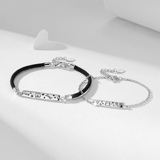 卡蒂罗/KADER 猫狗日记情侣手绳 萌趣爱恋欢喜冤家趣味学院风纯银手饰一对 214情人表白小众高级感原创百搭生日 商品图5