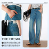 OLrain欧芮儿复古直筒牛仔裤女夏季2025年新款高腰直筒阔腿裤 商品缩略图3