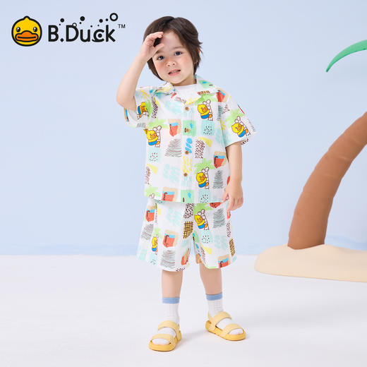 bduck小黄鸭童装夏季男童五分裤夏季儿童运动裤宝宝休闲短裤90-130 BF2652001 商品图1