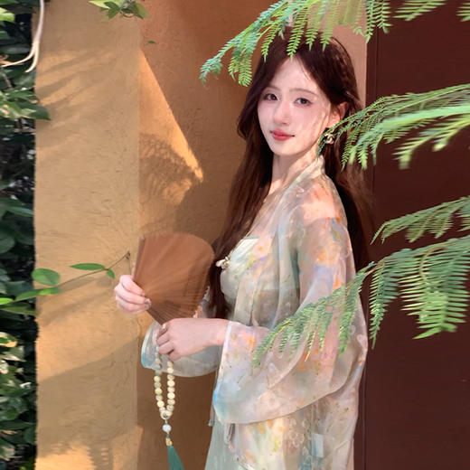 金蘑菇菇【柔光铃兰】设计师高定夏季薄款宽松防晒衫显瘦时髦吊带裙女 商品图0