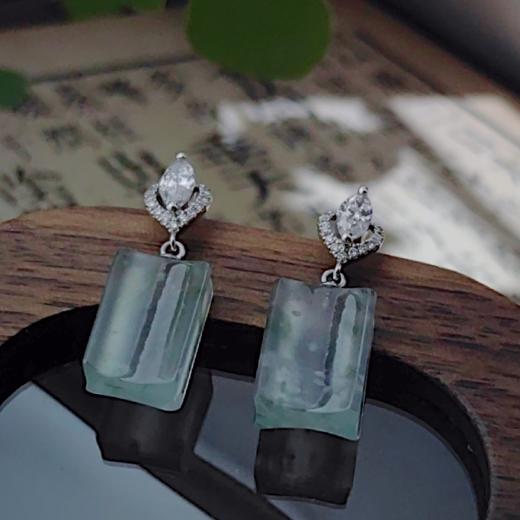 18k 镶嵌耳环（玄冰·） 商品图4