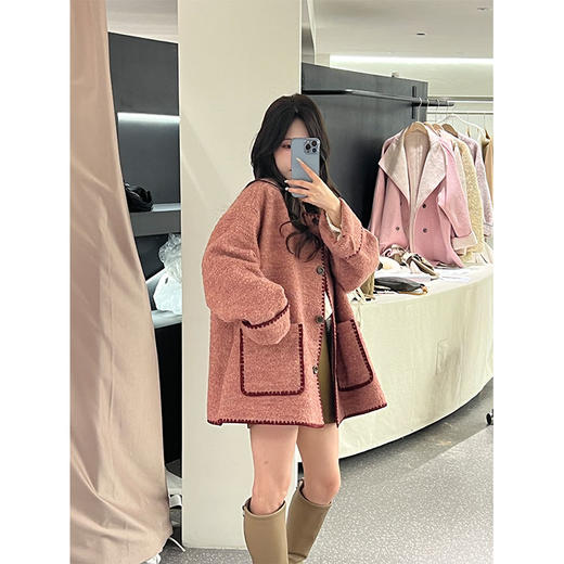 现货【朗姆红茶】设计师高定加厚手工编织贝壳绣特种纱香香风外套 商品图2