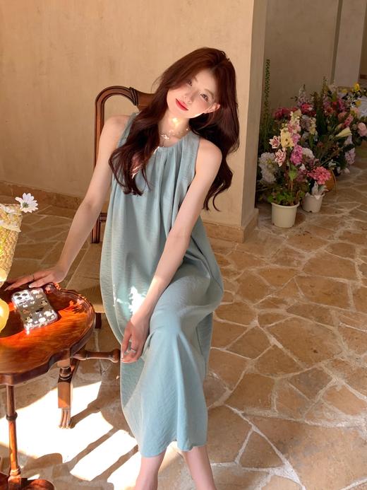 法式气质无袖连衣裙 | 温柔露背背心裙 垂坠感海边度假风沙滩长裙 商品图2