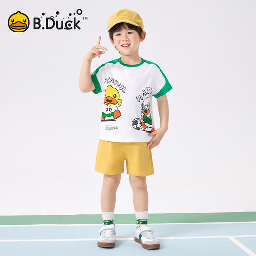 bduck小黄鸭童装夏季男童T恤短袖纯棉儿童夏装衣服中小童上衣105-150 BF2601056 商品图1