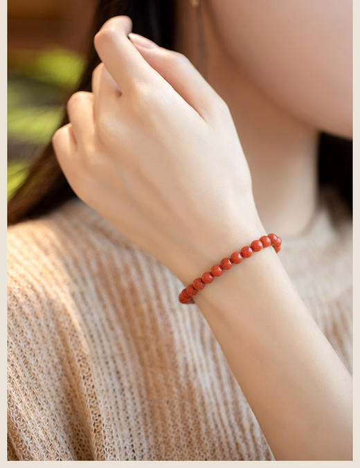 吉祥南红～天然凉山南红玛瑙手串小米珠单圈转运男女款极细柿子红节日手链 商品图7