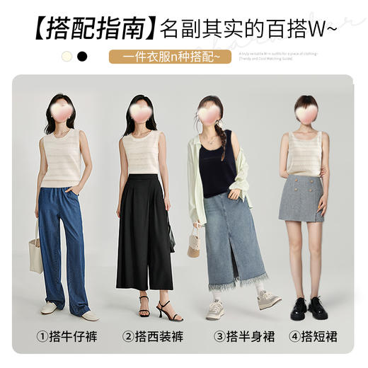 C2-镂空针织衫吊带马甲背心女西装内搭外穿无袖宽松显瘦打底上衣女  柔风舒梦 商品图4