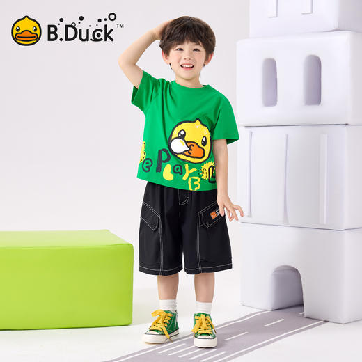 bduck小黄鸭童装夏季男童短袖儿童T恤中小童上衣夏装纯棉休闲打底衫薄105-150 BF2601079 商品图1
