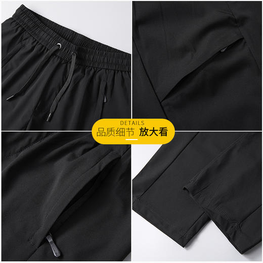 【DSF】大依优型大码冰丝裤直筒休闲运动夏季长裤弹力大号裤子加肥加大松紧腰宽松 商品图1