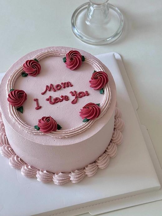 淡紫色妈妈爱你蛋糕（蛋糕上的字需要修改请备注） 商品图0