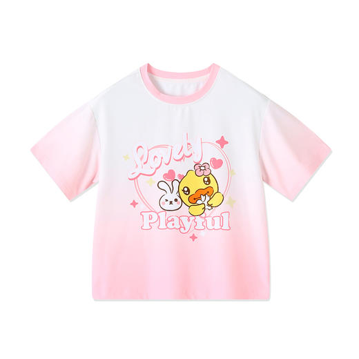 【冰感】bduck小黄鸭童装夏季女童T恤短袖凉感儿童夏装上衣105-150 FF2601003 商品图3