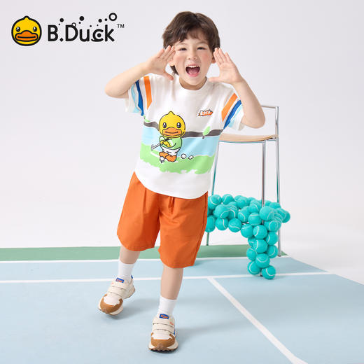 bduck小黄鸭童装夏季男童短袖T恤夏装纯棉儿童半袖中小童上衣105-150 BF2601053 商品图1