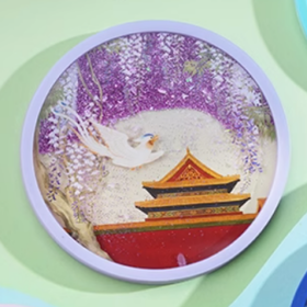 故宫 岁时记流沙杯垫 隔热垫 桌面摆件 生日礼物 故宫官方旗舰店-瑞免迎月款