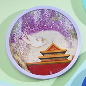 故宫 岁时记流沙杯垫 隔热垫 桌面摆件 生日礼物 故宫官方旗舰店-瑞免迎月款 商品图0