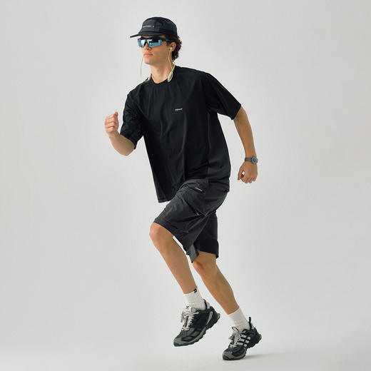 714street四面弹拼接短袖T恤男夏季轻薄打底衫凉感速干防晒运动衣 商品图3