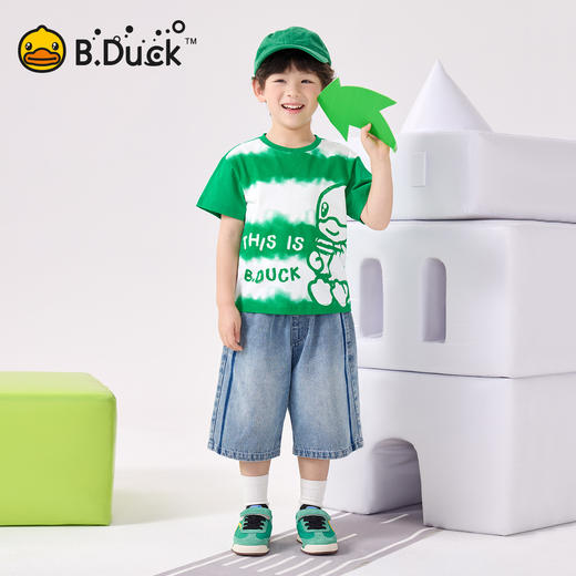 bduck小黄鸭童装夏季男童短袖t恤纯棉夏装儿童半袖女童上衣薄105-150 BF2601023 商品图2