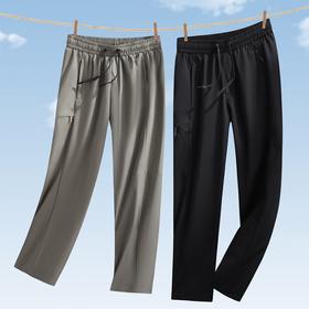【DSF】大依优型大码冰丝裤直筒休闲运动夏季长裤弹力大号裤子加肥加大松紧腰宽松