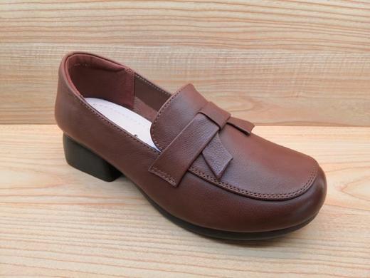 春季新款豪行真皮休闲女鞋23120168舒适中跟时尚套脚单鞋 商品图1