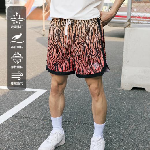 LUSHISI远观主题斑马纹速干美式街头篮球复古潮流训练五分裤短裤 商品图3