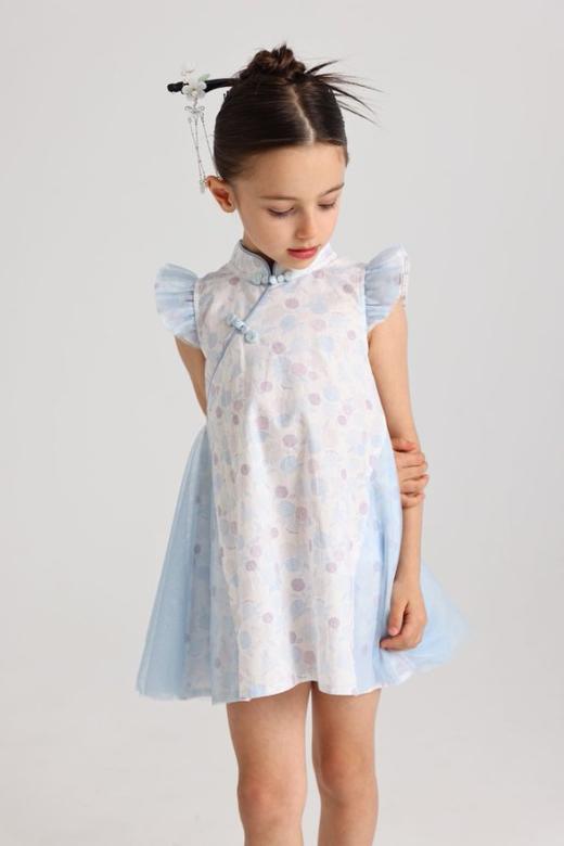 丽婴房-童衣类（春）I5连衣裙浅蓝（国风系列） 商品图1