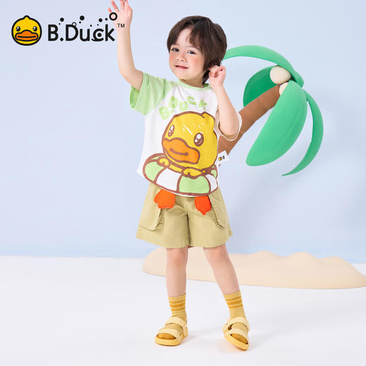 bduck小黄鸭童装夏季男童短裤儿童工装五分裤夏季纯棉宝宝休闲裤子薄90-130 BF2652017 商品图1