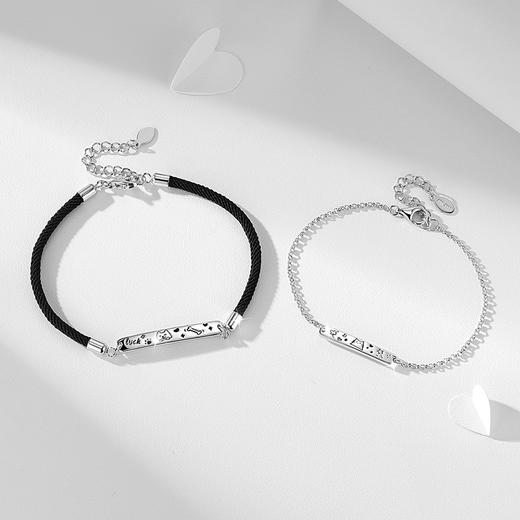 卡蒂罗/KADER 猫狗日记情侣手绳 萌趣爱恋欢喜冤家趣味学院风纯银手饰一对 214情人表白小众高级感原创百搭生日 商品图3