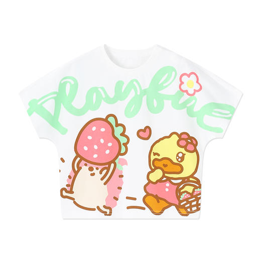 bduck小黄鸭童装夏季女童短袖T恤宝宝纯棉上衣儿童夏装体恤衫90-130 FF2601066 商品图3