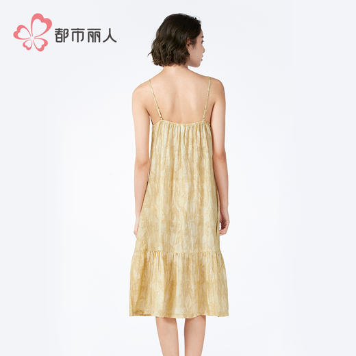 都市丽人女士梭织棉吊带裙薄梭织提花生活家居袖类LHH6B8 商品图3