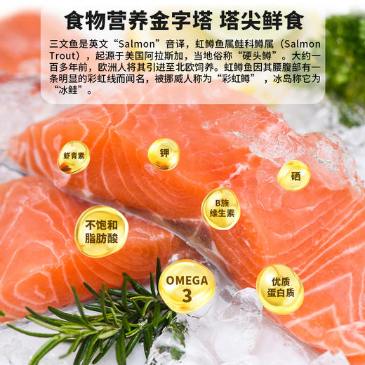 【严选鱼段】天蕴 新疆三文鱼鱼段 200g/盒 带皮原切 商品图4