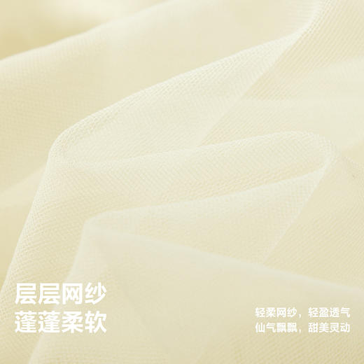 迷你巴拉网纱连衣裙女童儿童透气飞袖高腰甜美裙子春季新品 商品图3