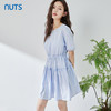 NUTS夏季新款甜美叠层圆领短袖女装连衣裙高腰显瘦324102005B 商品缩略图1
