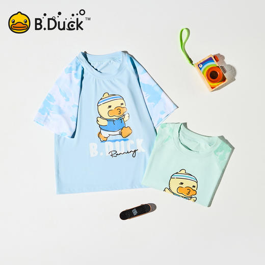 bduck小黄鸭童装夏季儿童短袖T恤男童户外防晒宝宝夏装中小童半袖上衣110-160 BF2601956 商品图0