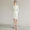 IWY/米白色假两件西装连衣裙女气质教资面试职业裙美容院前台接待正装Q1291 商品缩略图2