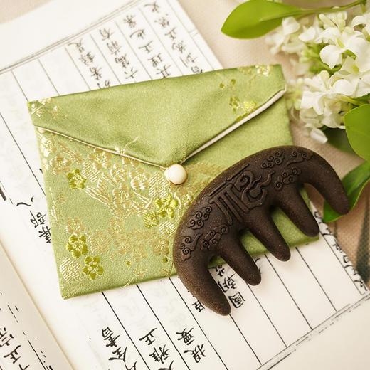 菜菜家何首乌合香梳|16味古法香养，非遗手艺人亲制，让头皮活起来|五齿头部经络梳 商品图1