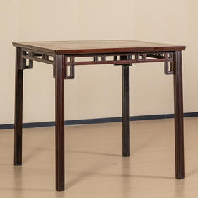 清 红木攒接牙板瓜棱腿方桌