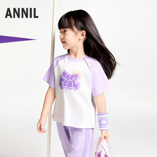 【实体店同款】女童短袖针织衫夏季新款安奈儿童装XG521687 商品图1